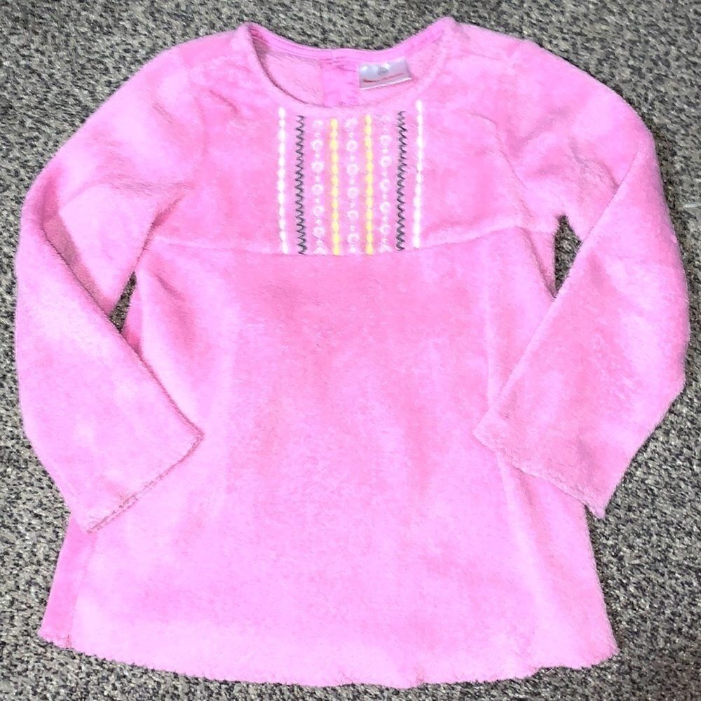 Hanna Andersson Pink embroidered Sherpa Fleece Dress - 110 or 5